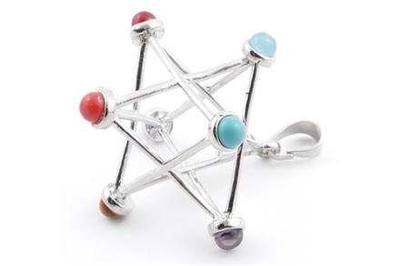 Colgante Merkaba con piedras 7 Chakras