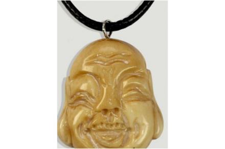 Colgante cordón plata con Buda hueso