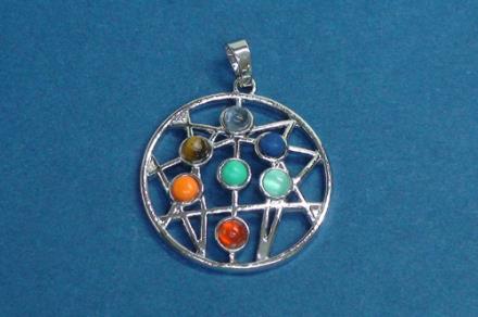 Colgante metal Estrella 7 Chakras