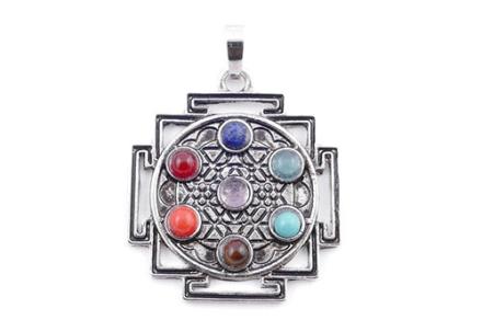 Colgante metal con minerales 7 Chakras
