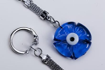 Llavero y Trebol Ojo de cristal