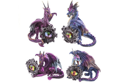 Figura Dragón Leyenda oscura con piedra preciosa