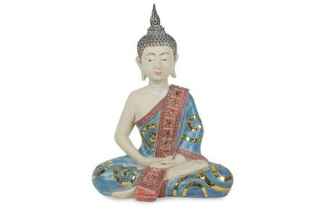 Figura resina Buda meditando colores cálidos