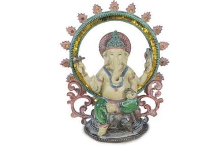 Figura resina Ganesha colores cálidos