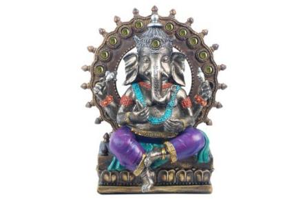 Figura resina Ganesha de color