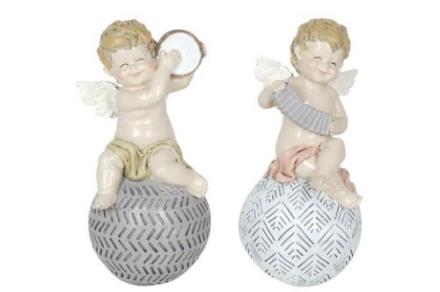 Figura resina ángel con bola