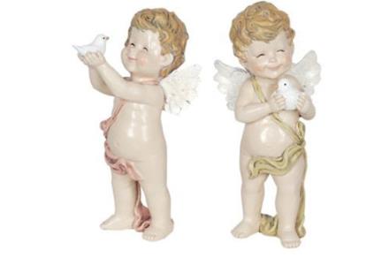 Figura resina ángel con paloma de la paz