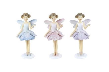 Figura resina hada en pie de colores