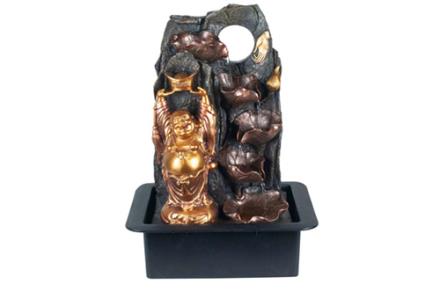 Fuente resina Buda de las finanzas 30,5cm