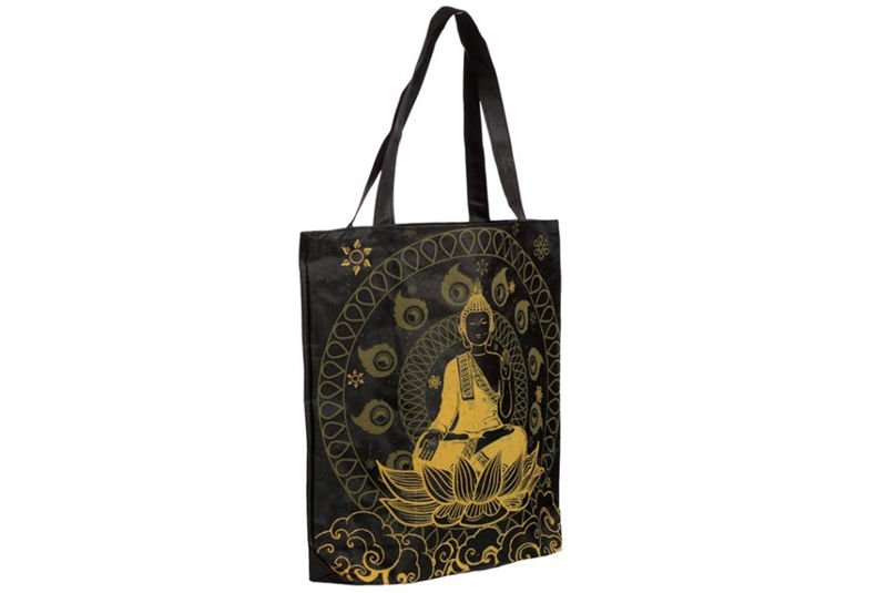 Bolsa de algodón forrada y cremallera Buda