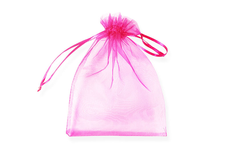 Bolsa de organza de color rosa