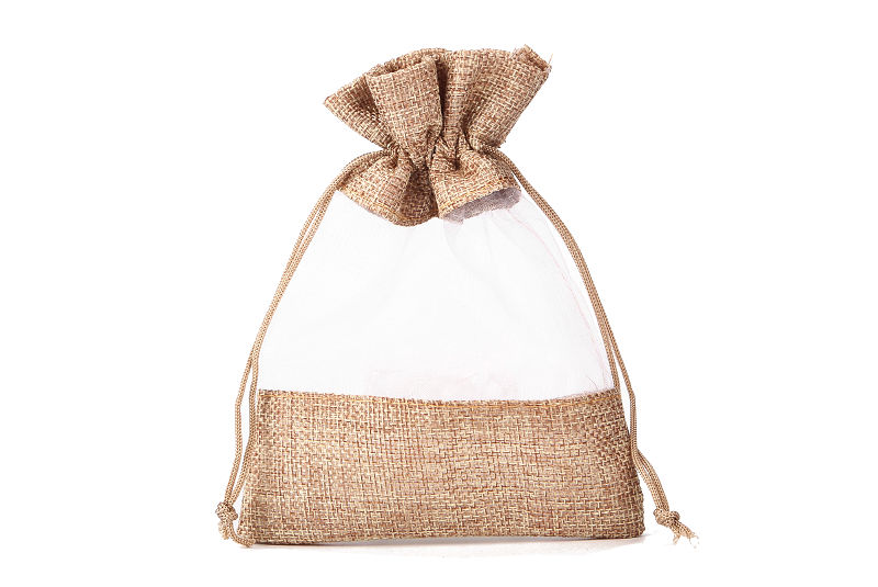 Bolsa de organza y yute