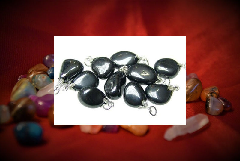 Canto rodado pequeño engarzado Hematite