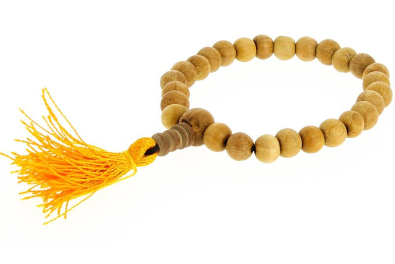 Pulsera-Mala palo de madera clara