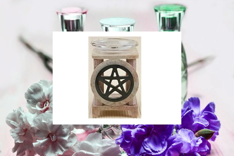Quemador esencias de piedra con Pentagrama