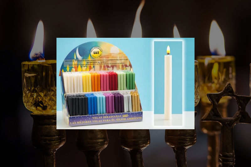 Vela Artesana de colores con cera de abeja 18cm