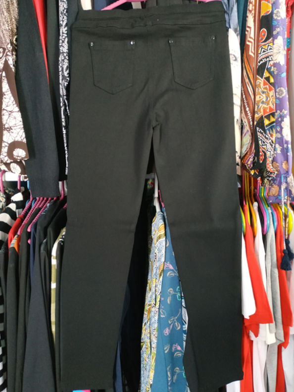 Pantalón ajustado negro con cintura de goma - Imagen 2
