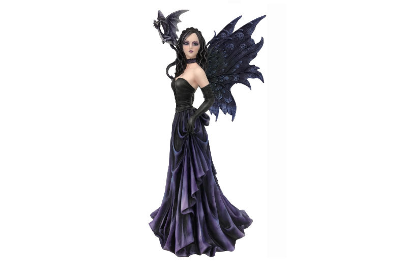 Figura del Hada Reina Negra con Dragón - Les Alpes Classic