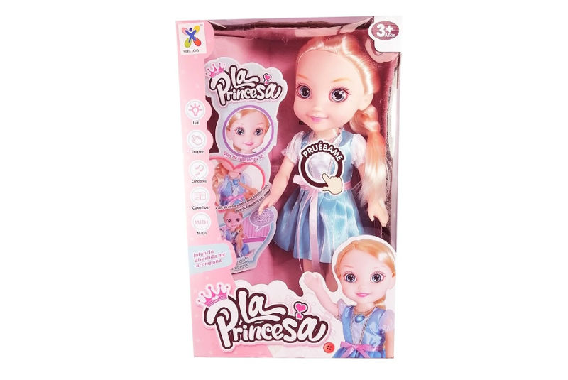 Muñeca La Princesa con collar musical - Azul