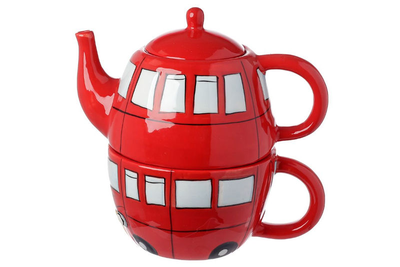 Set Taza y Tetera de Cerámica Bus Londres
