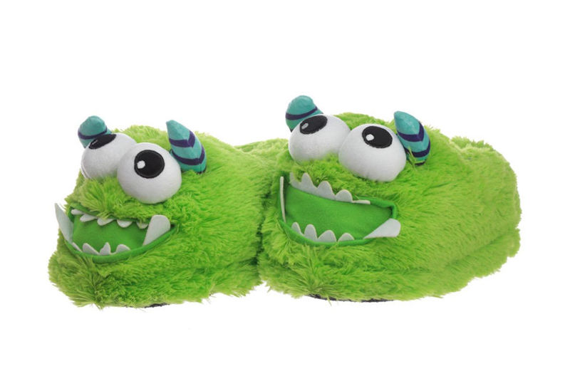 Zapatillas Felpa Monstruo Verde Unisex