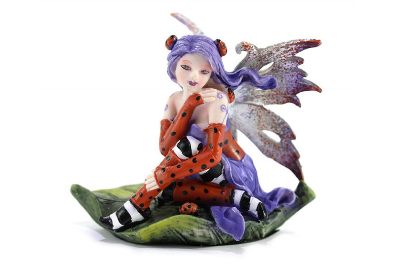 Figura de Hada Sentada con Mariquitas - Les Alpes Mini