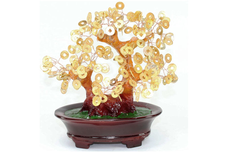 Bonsai Feng Shui con Monedas