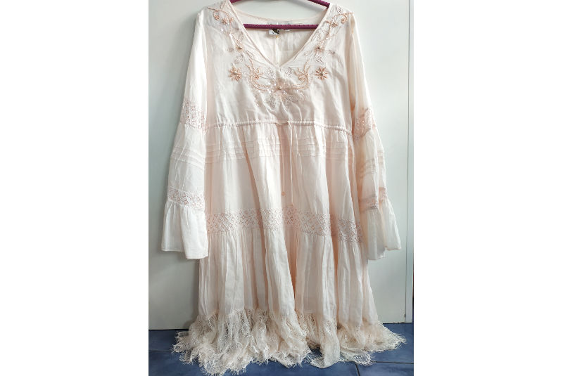 Vestido Crema Ibiza Bordado