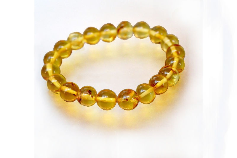 Pulsera Elástica de Ámbar Rodado Miel