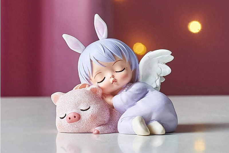 Figura de Angelito con Cerdito - Imagen 2