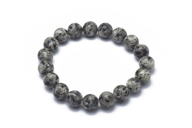 Pulsera Bolas Jaspe Sésame Gris