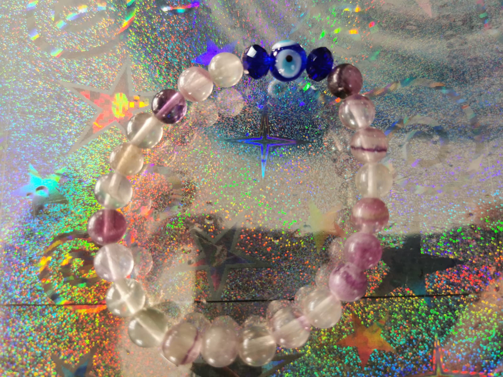 Pulsera Bolas Cuarzo con Ojo Turco - Imagen 5