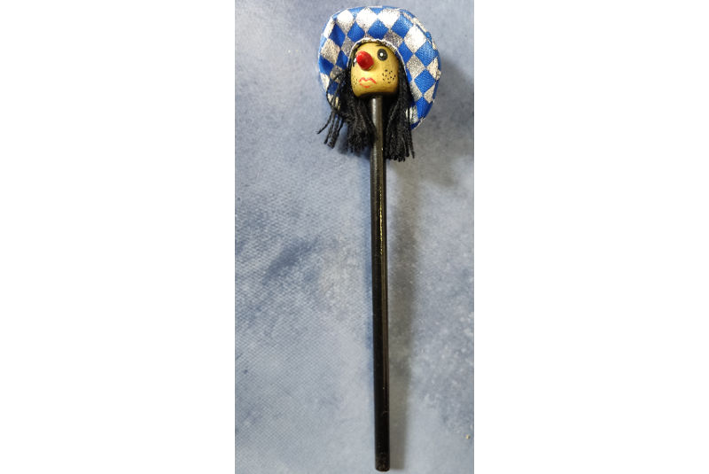 Lápiz Negro Bruja Azul y Plateado