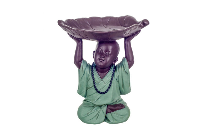 Figura Monje Plato Hoja