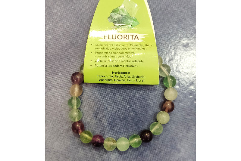 Pulsera Mineral Fluorita Bola 4mm