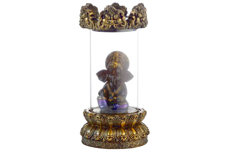 Quemador Incienso de Reflujo Ganesha con Luz Led