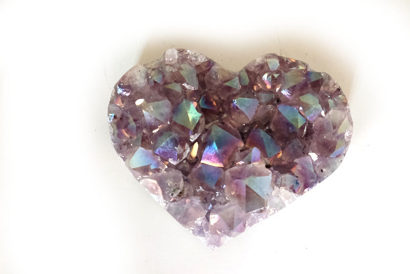 Drusa Corazón de amatista aura
