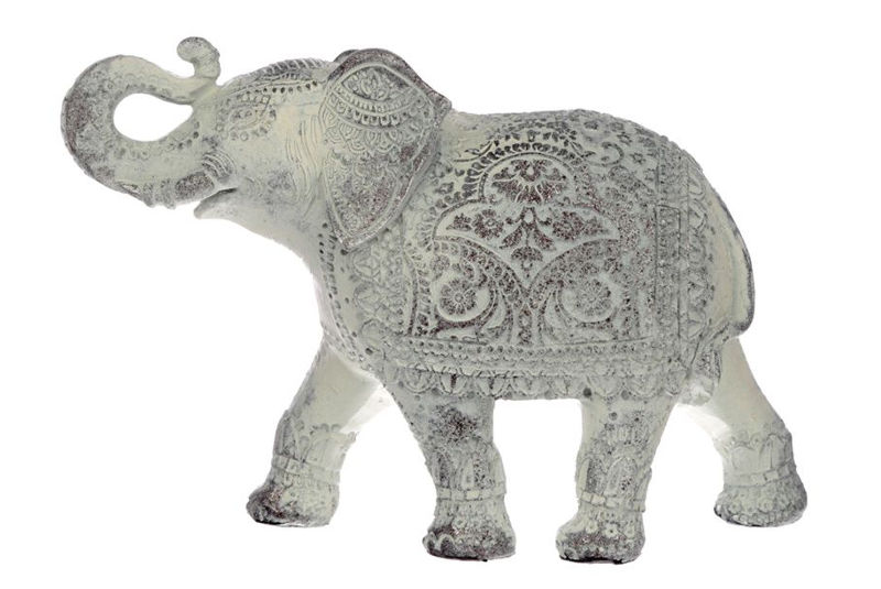 Figura de Elefante Tailandés Blanco Mediano