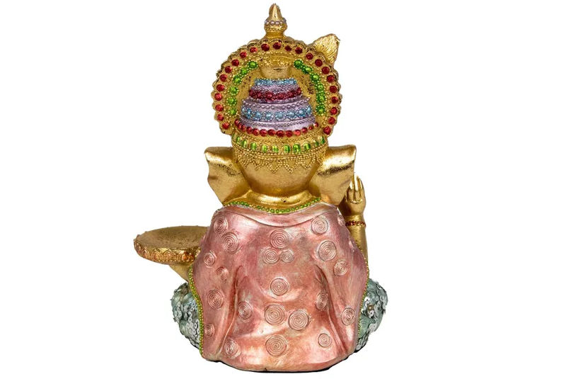 Figura de Ganesha Dorado Portavelas - Imagen 3