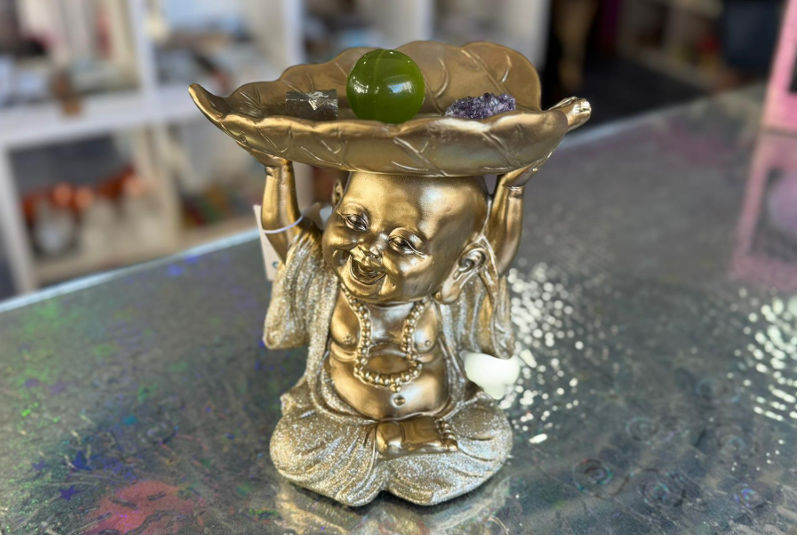Buda Dorado con Hoja
